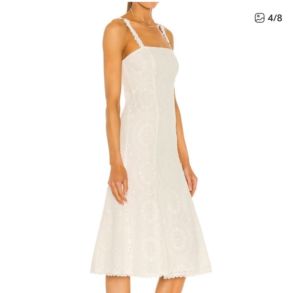 NWOT Majorelle Off White Beth Midi Eyelet Revolve Dress size small